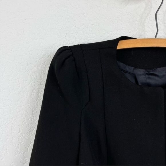 Zara Coat with Box Puff Sleeve Midi Jacket - Picture 3 of 12